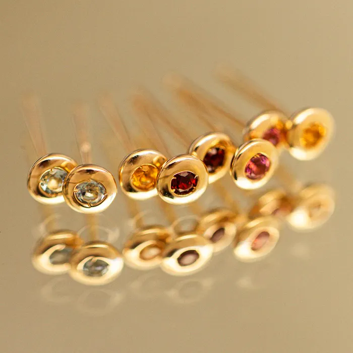 Consider the Wldflwrs Earrings Birthstone Bezel Stud Earrings Consider the Wldflwrs Earrings Birthstone Bezel Stud Earrings