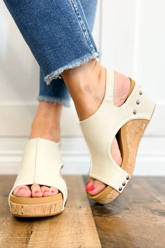 Corkys Carley Wedge Sandal Cream Corkys Earrings