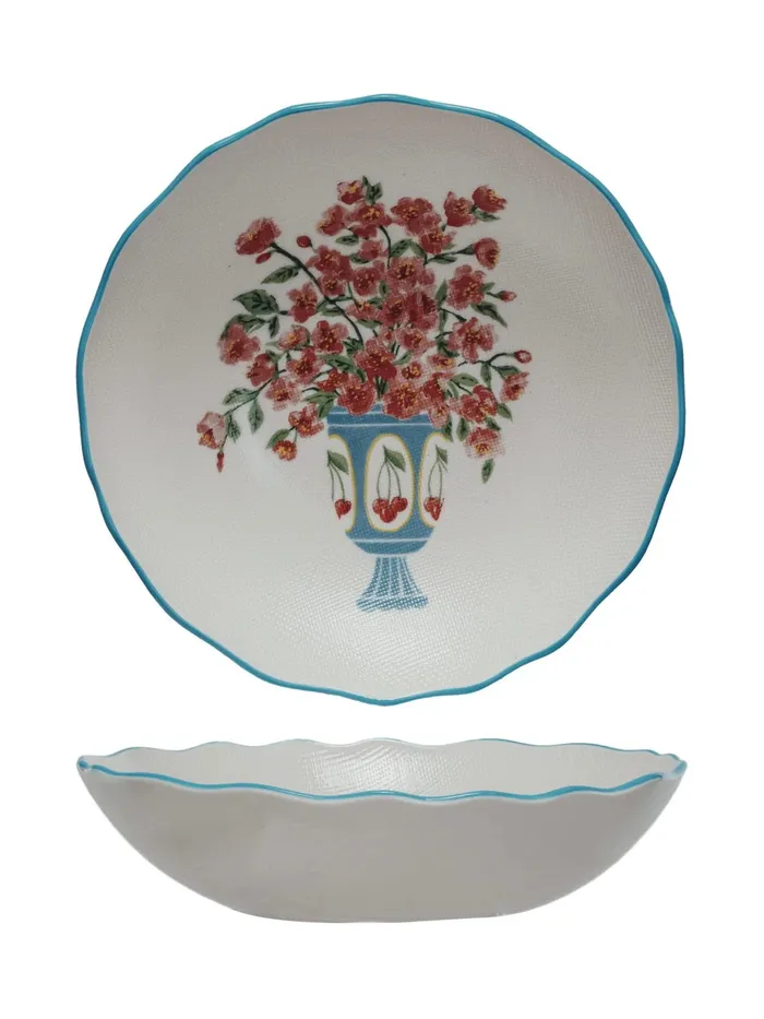 Creative CoOp Necklaces Country Garden Stoneware Salad Bowl