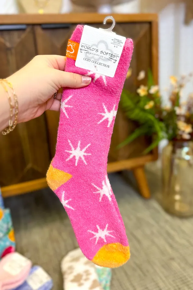 Crescent Sock Company Earrings Worlds Softest Socks Starburst Azalea