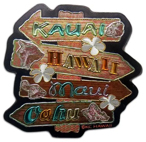 Crossroads Sign Foil Refrigerator Magnet KCCOMPANY Earrings