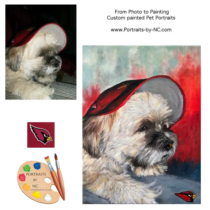 Custom Painted Dog Oil Portrait Portraits by NC Necklaces