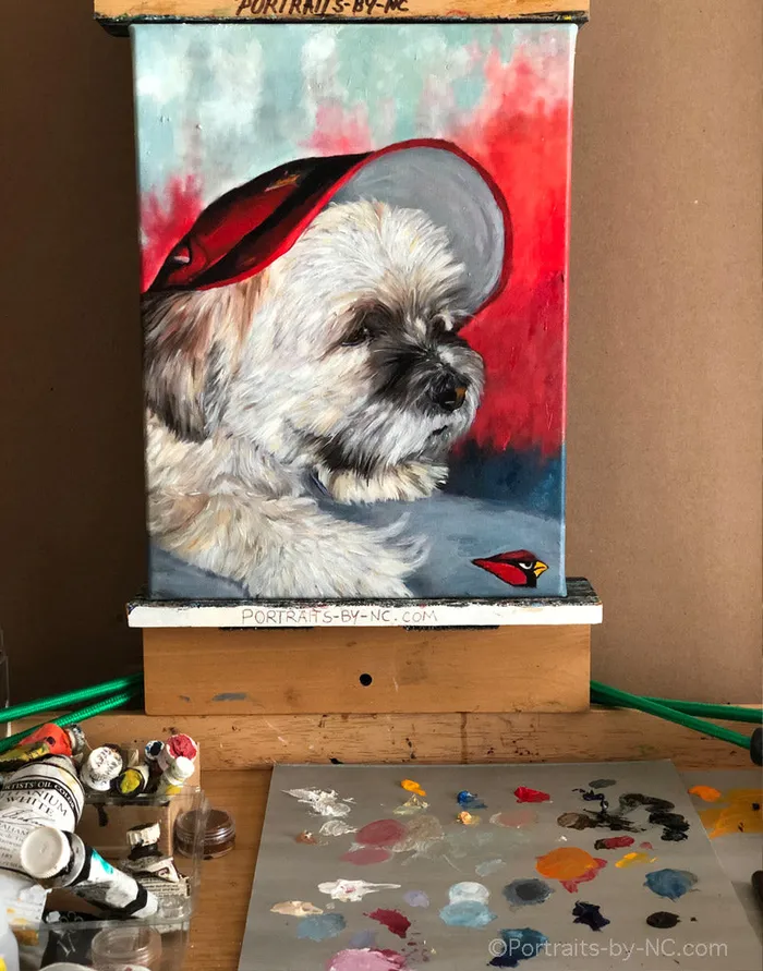 Custom Painted Dog Oil Portrait Portraits by NC Necklaces