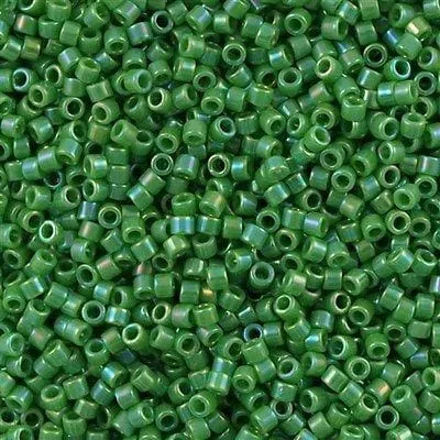 DB0163 Opaque Green AB Miyuki Delica 110 Peppy Beads Earrings