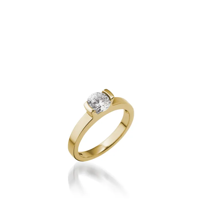 Delicia Solitaire Yellow Gold Engagement Ring John Atencio Rings