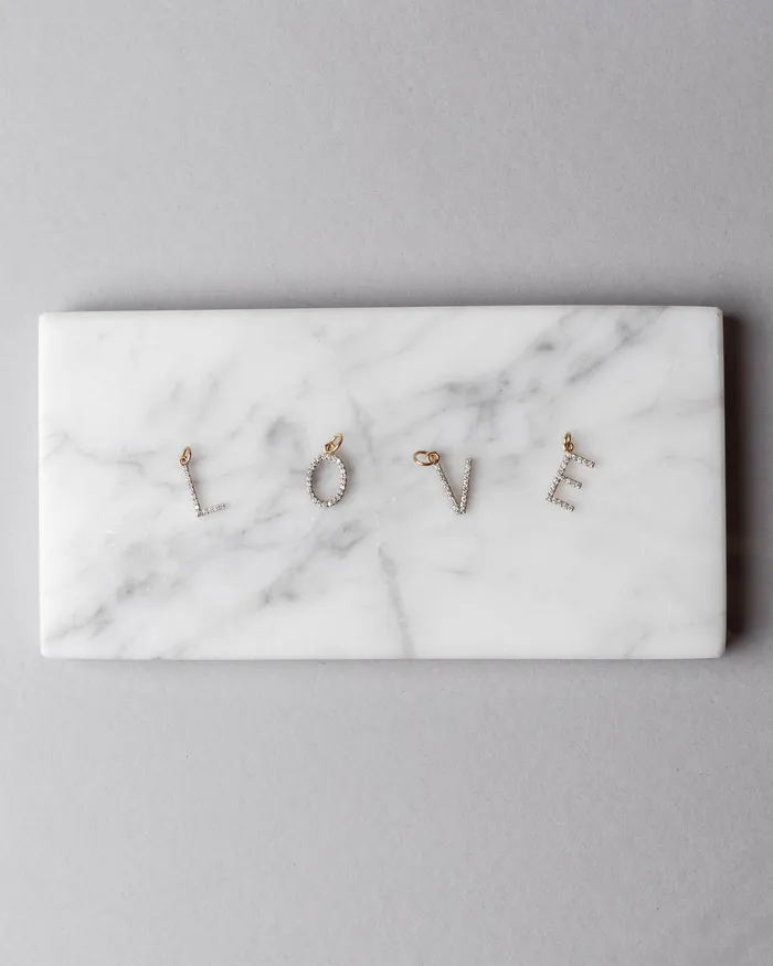 Diamond V Letter Charm RACHEL LYNN CHICAGO Charm Necklaces