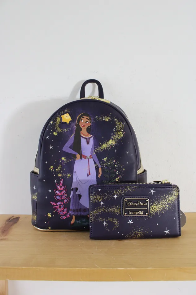 Disney Earrings NEW Disney Loungefly Asha Star Wish Backpack Wallet Set