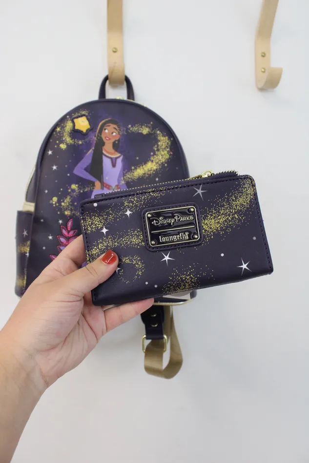 Disney Earrings NEW Disney Loungefly Asha Star Wish Backpack Wallet Set