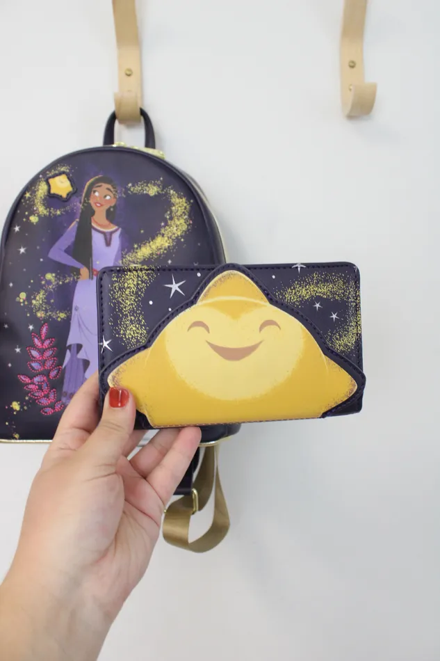 Disney Earrings NEW Disney Loungefly Asha Star Wish Backpack Wallet Set