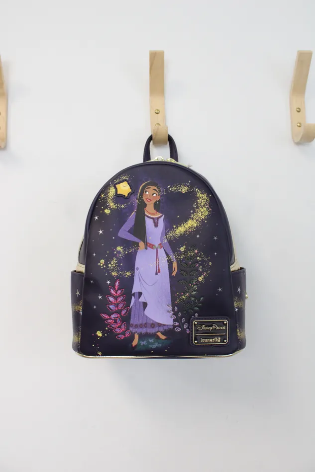 Disney Earrings NEW Disney Loungefly Asha Star Wish Backpack Wallet Set