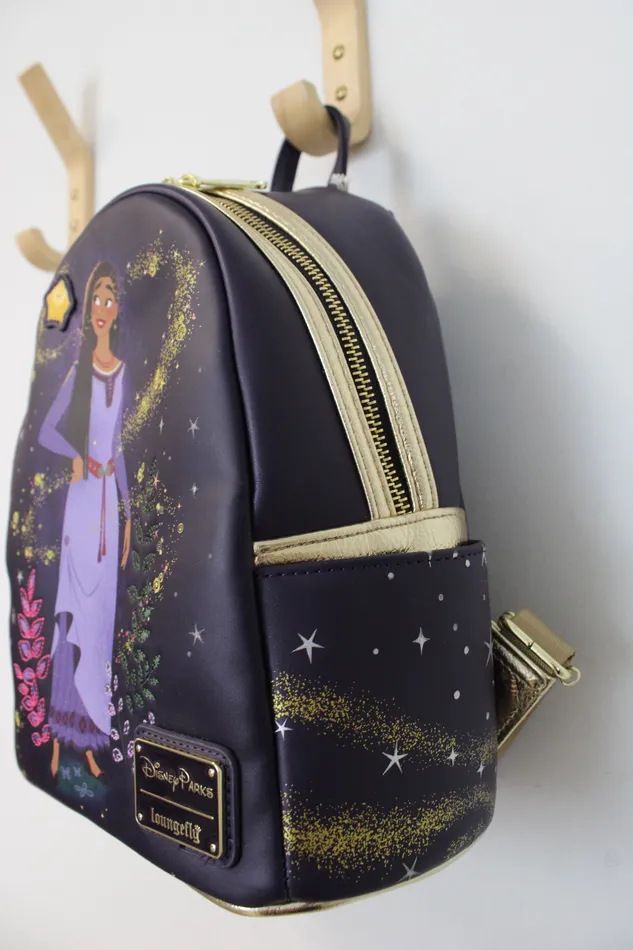 Disney Earrings NEW Disney Loungefly Asha Star Wish Backpack Wallet Set