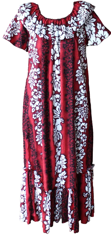Double Ruffle Hawaiian Muumuu 3XL ROYALHAWNCREAT Earrings