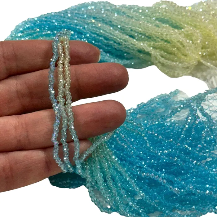 Earrings 1mm Crystal rondelle beads strand 160 pcs PBC1C62 Peppy Beads