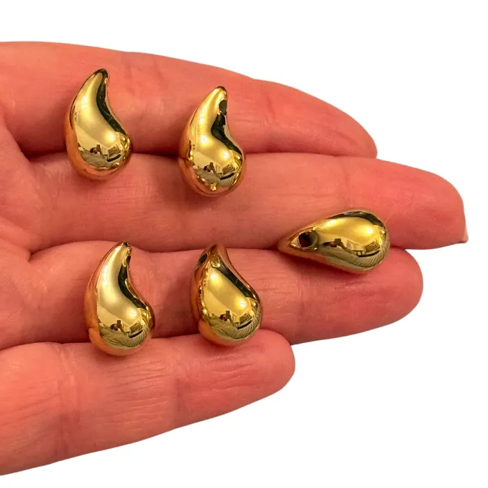 Earrings 24Kt Gold Plated Baroque Pearl Charms Baroque Pearl Charms with 2mm Horizontal Hole 5 pcs in a pack Peppy Beads Earrings 24Kt Gold Plated Baroque Pearl Charms Baroque Pearl Charms with 2mm Horizontal Hole 5 pcs in a pack Peppy Beads