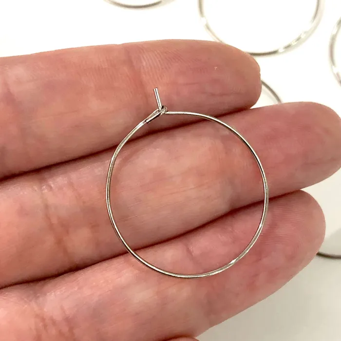 Earrings 6 Pc Rhodium Plated Earring Hoops 30mm Rhodium Earring Earring Blanks Round Earring Hook Rhodium Earwire Thin Earring Hoop Circle Earrings Peppy Beads Earrings 6 Pc Rhodium Plated Earring Hoops 30mm Rhodium Earring Earring Blanks Round Earring Hook Rhodium Earwire Thin Earring Hoop Circle Earrings Peppy Beads