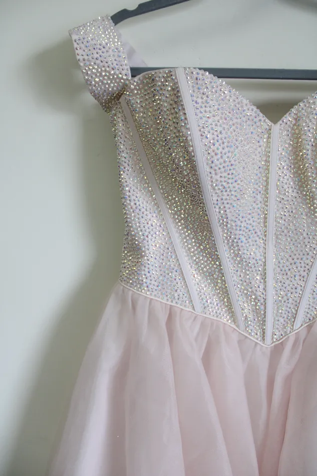 Earrings Alyce NEW Alyce Paris Corset Tulle French Pink Beaded Dress 10
