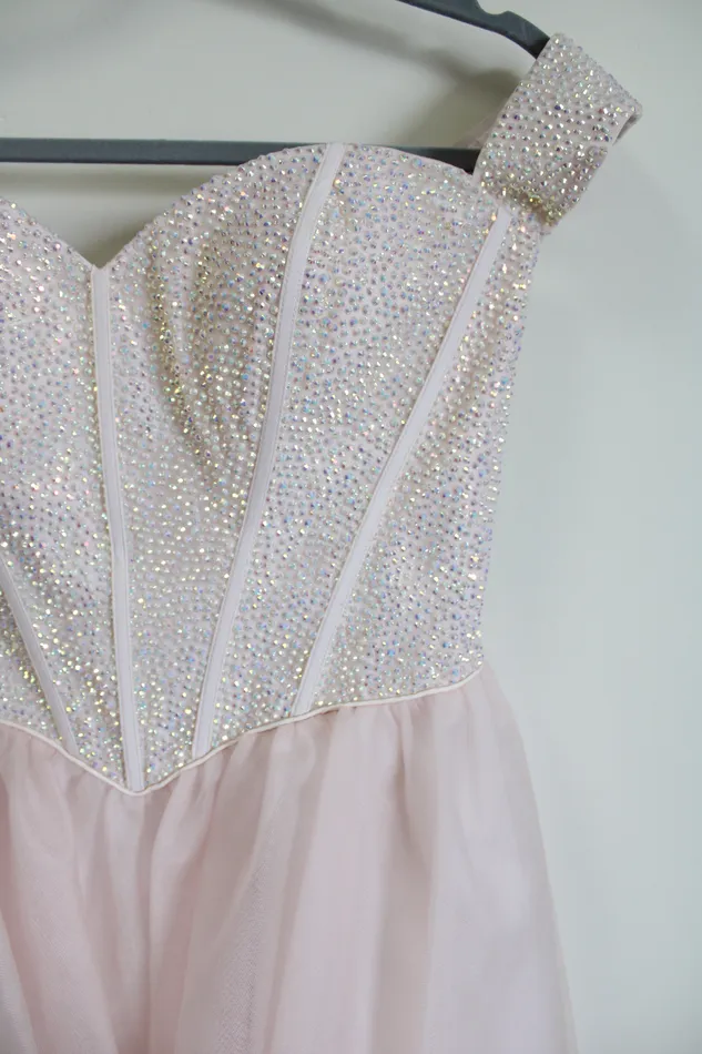 Earrings Alyce NEW Alyce Paris Corset Tulle French Pink Beaded Dress 10