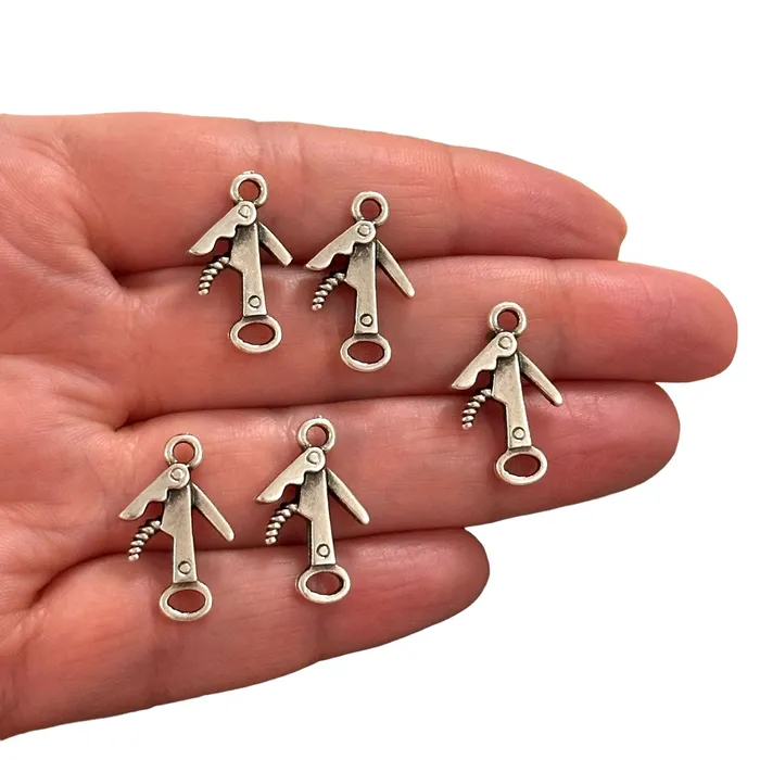 Earrings Antique Silver Plated Bottle Opener Charms Silver Wine Lover Charms 5 pcs in a pack Peppy Beads Earrings Antique Silver Plated Bottle Opener Charms Silver Wine Lover Charms 5 pcs in a pack Peppy Beads