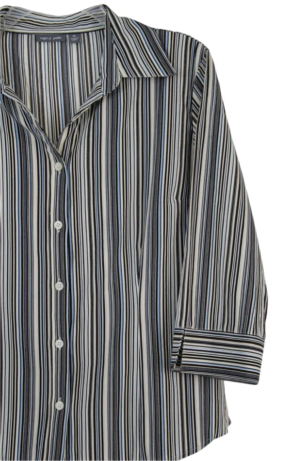 Earrings APT9 Apt 9 Striped Button Down Blouse L Petite