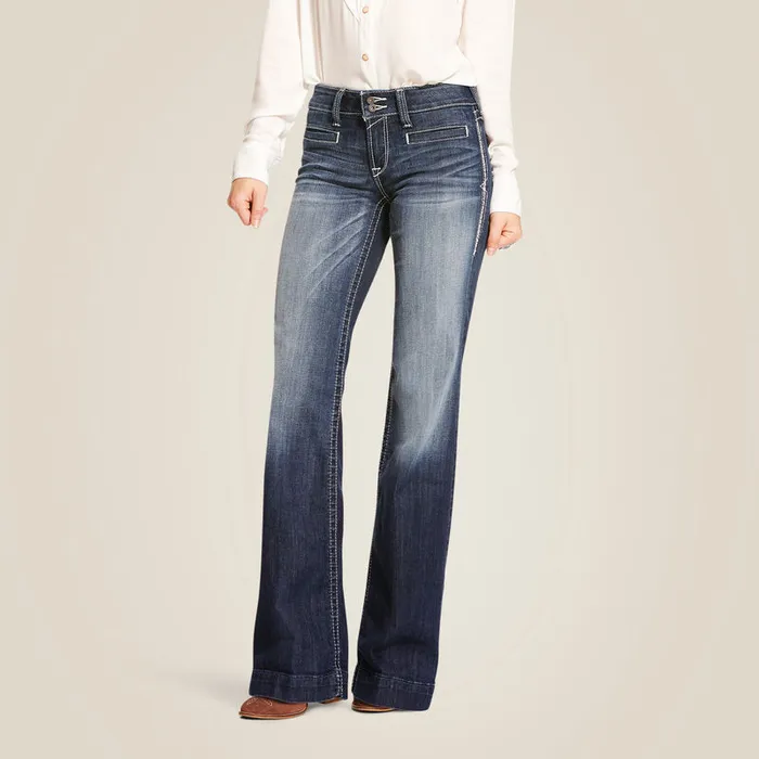 Earrings ARIAT WOMENS MID RISE TROUSER STRETCH ENTWINED WIDE LEG JEAN MARINE ARIAT CLOTHING Earrings ARIAT WOMENS MID RISE TROUSER STRETCH ENTWINED WIDE LEG JEAN MARINE ARIAT CLOTHING