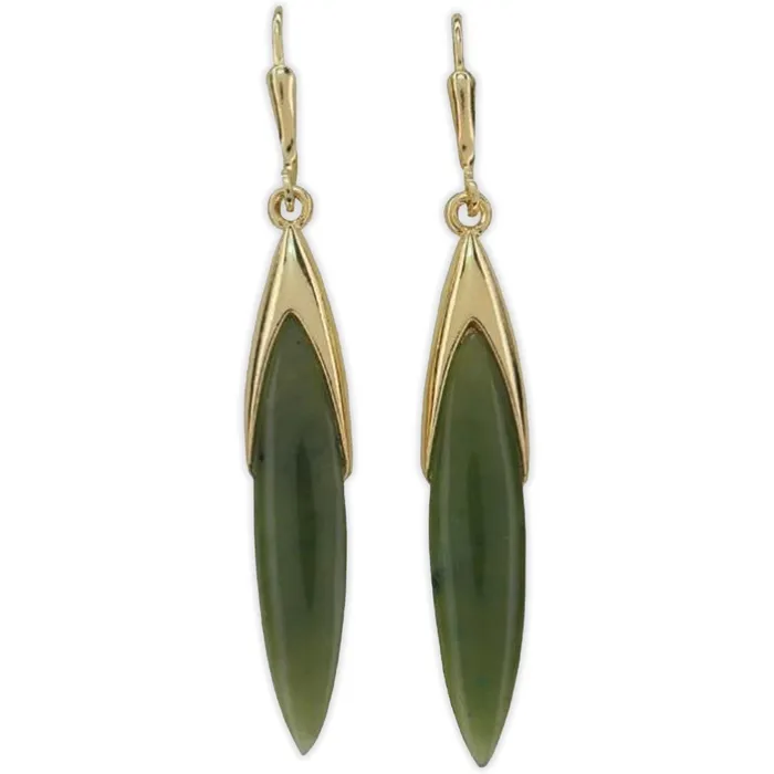 Earrings ARIKINEWZEALAND Ariki Jade Gum Leaf Earrings