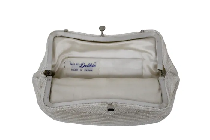 Earrings Bags By Debbie Bags By Debbie White Beaded Vintage Clutch