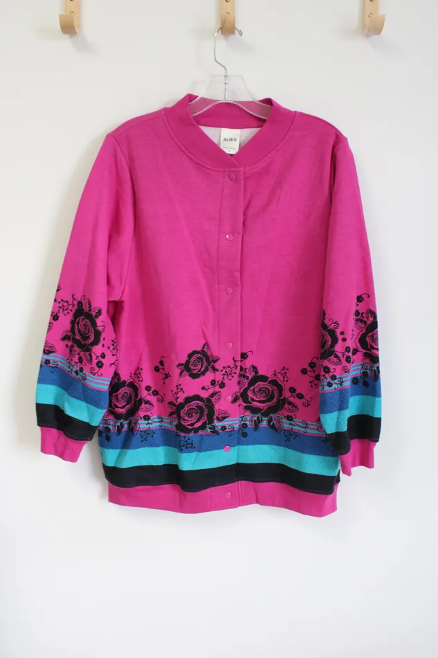 Earrings Blair Pink Fleece Lined Cardigan M Blair