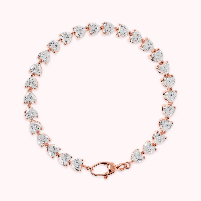 Earrings Bracciale Tennis con Cuori in Cubic Zirconia Bronzallure