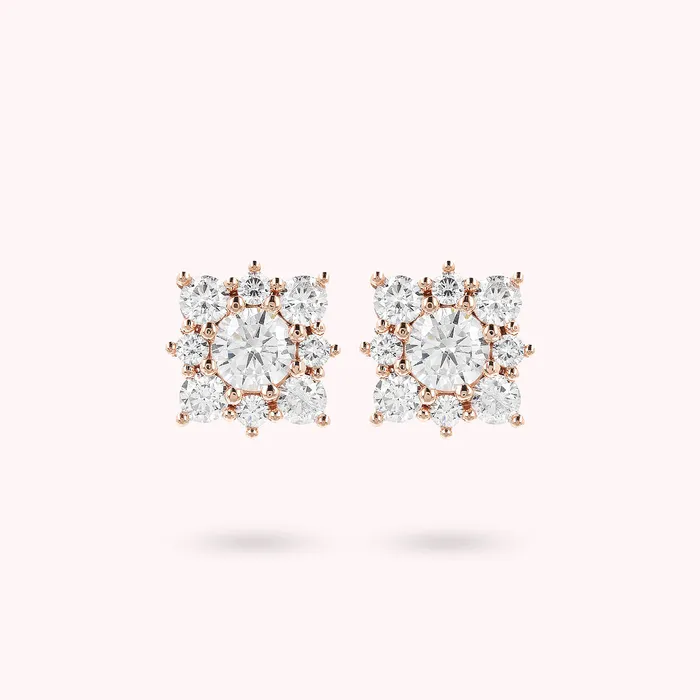 Earrings Bronzallure Orecchini a Lobo con Fiore in Cubic Zirconia