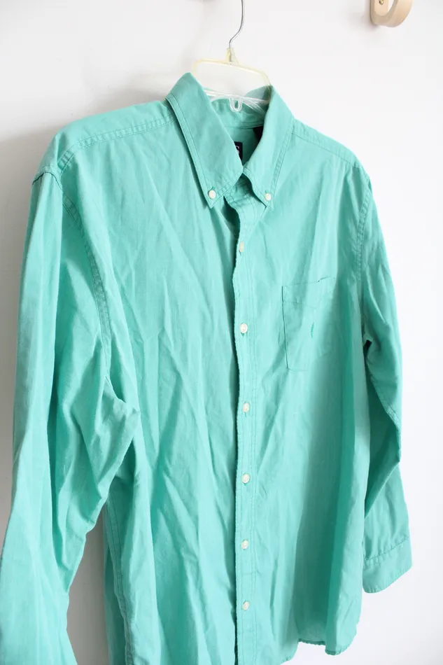 Earrings Chaps Chaps Easy Care Seafoam Green Button Down Shirt L