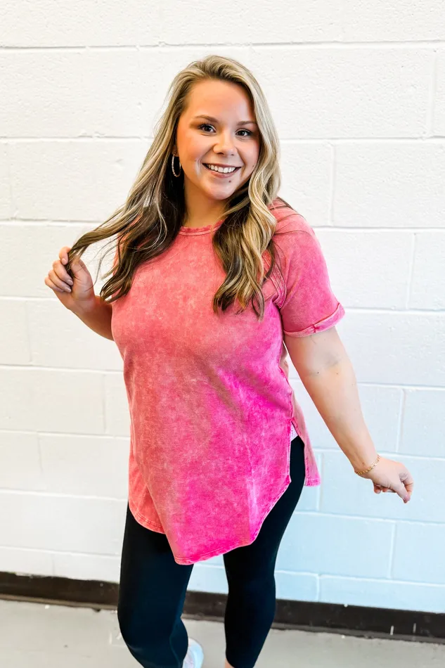 Earrings Charley Side Slit Top Fuchsia Zenana
