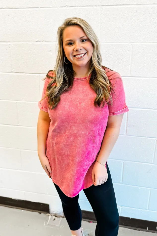 Earrings Charley Side Slit Top Fuchsia Zenana