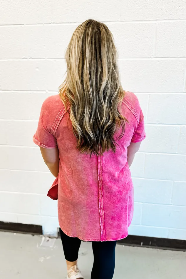 Earrings Charley Side Slit Top Fuchsia Zenana