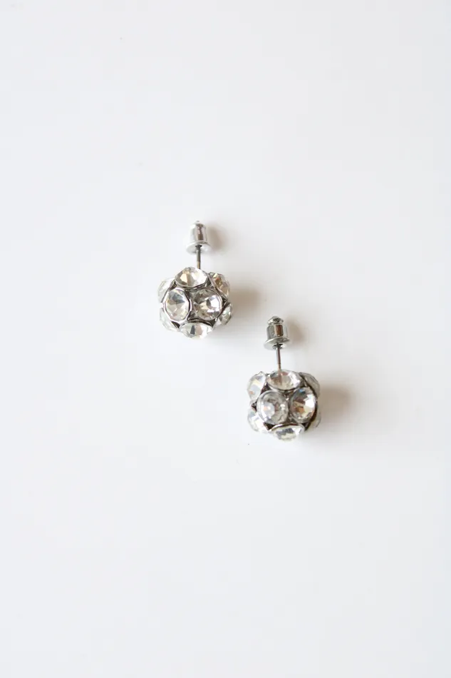Earrings Clear Rhinestone Ball Stud Earrings Jubilee Thrift