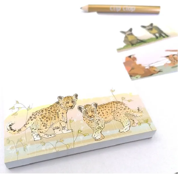Earrings CLIP CLOP Leopard Magnetic Notepad