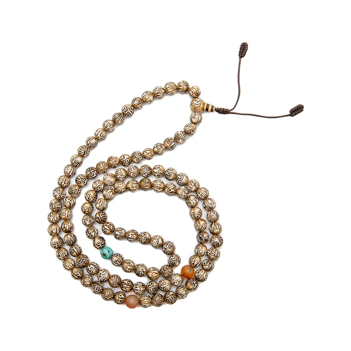 Earrings DharmaCrafts Hand Carved Shell Mala