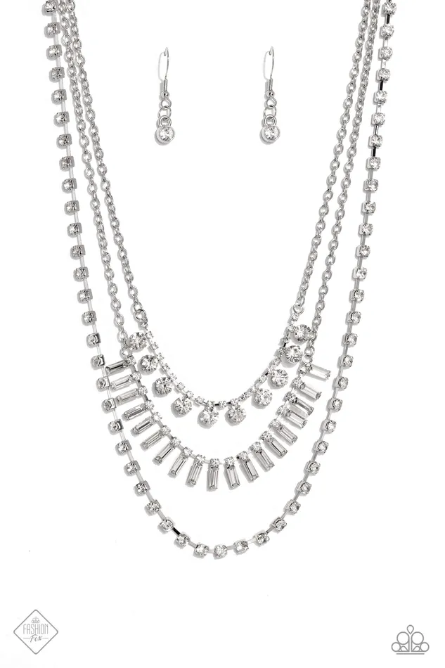 Earrings Dripping in Stardust White Paparazzi Accessories