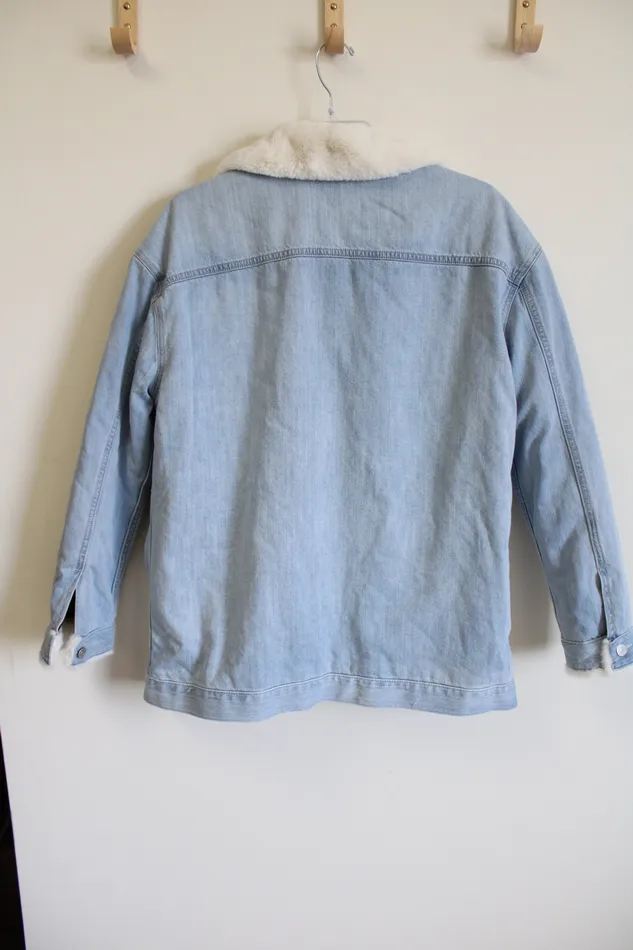 Earrings Express NEW Express Denim Sherpa Lined Jacket ML