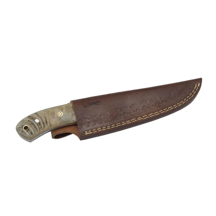 Earrings FANEEMACUT Faneema Damascus Steele Rams Horn Fixed Blade Knife