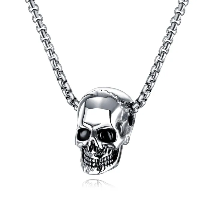 Earrings Gold Shield Cadenas para hombres con dije de calavera