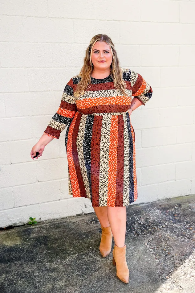 Earrings Haptics Bring It All Back Stripe Spotted Babydoll Dress