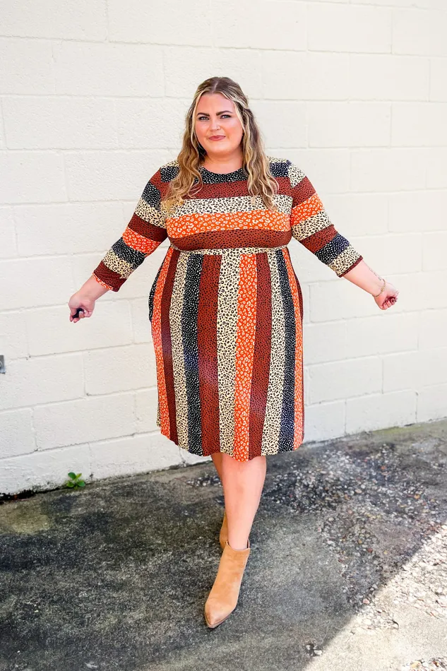Earrings Haptics Bring It All Back Stripe Spotted Babydoll Dress