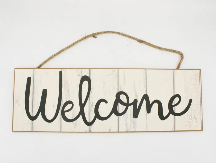 Earrings Jubilee Thrift NEW Hanging Wooden Welcome Sign 15 X 5