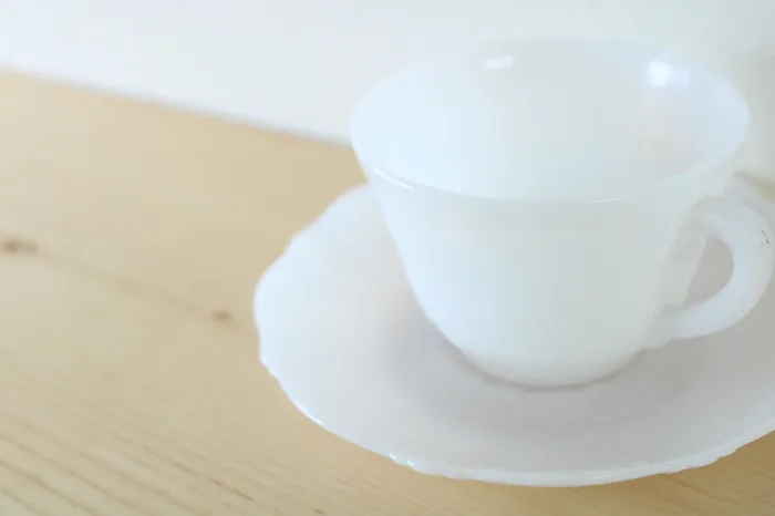 Earrings Jubilee Thrift Vintage Milk Glass Teacup Saucer