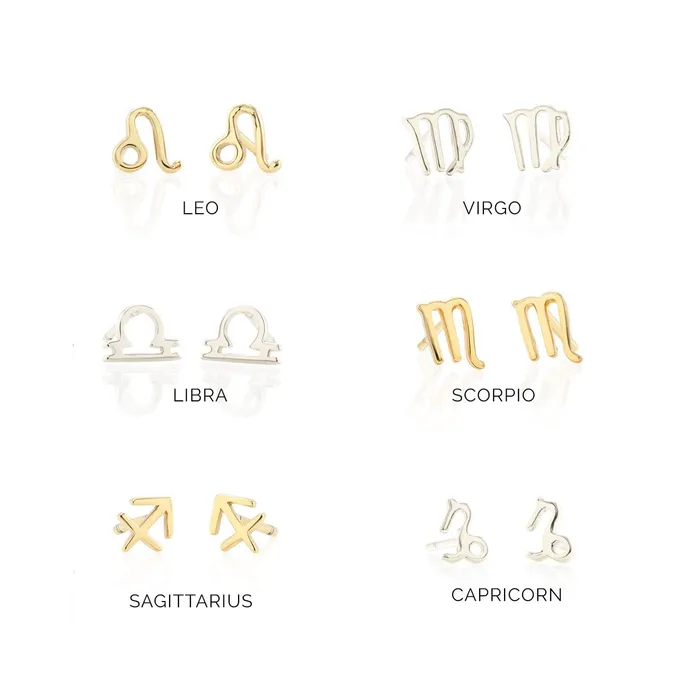 Earrings kris nations Zodiac Symbol Stud Earrings