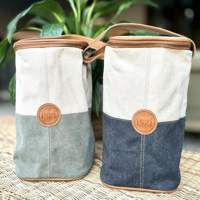 Earrings LUUKS Canvas Leather Wine Cooler 4 Bottles
