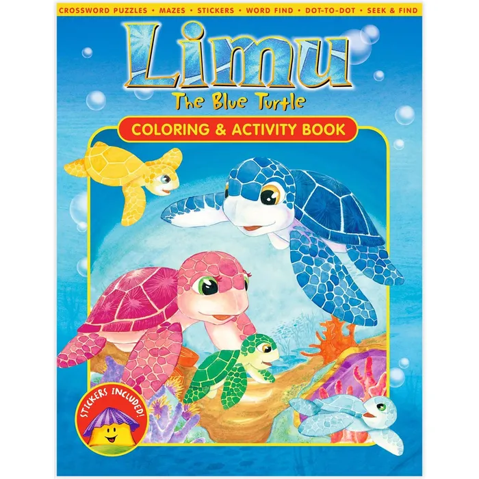 Earrings MADDENCORP Limu The Blue Turtle Childrens Coloring Activity Book