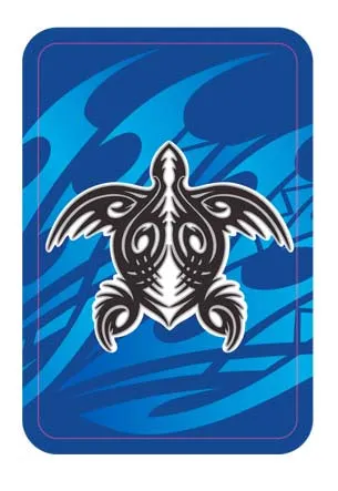 Earrings MADDENCORP Tribal Honu Turtle Playing Cards