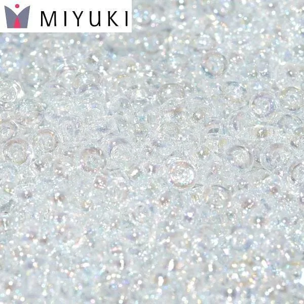 Earrings Miyuki Spacer Beads 22x1mm Crystal AB 0250 Peppy Beads
