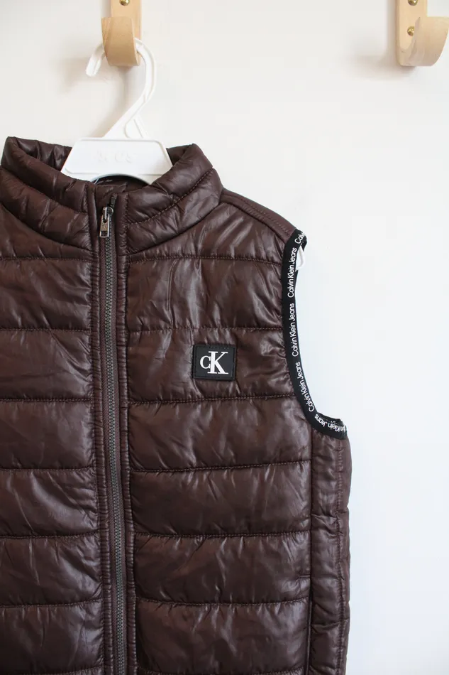 Earrings NEW Calvin Klein Jeans Brown Puffer Vest Youth 6 Calvin Klein Jeans